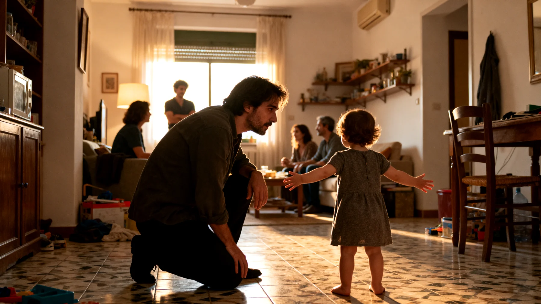 Genitori che temono di perdere la connessione emotiva con i propri bambini piccoli a causa dei ritmi frenetici della vita quotidiana, della crescita naturale verso l'indipendenza e della paura che i figli possano affezionarsi maggiormente ad altre figure (nonni, educatori, babysitter)"